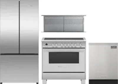 4 Piece Package Includes Refrigerator, Range, Hood And Dishwasher